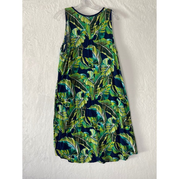 Tommy Bahama Womens XL Lovely Leaves Tropical Palm Midi Shift Dress Resort - Picture 7 of 8
